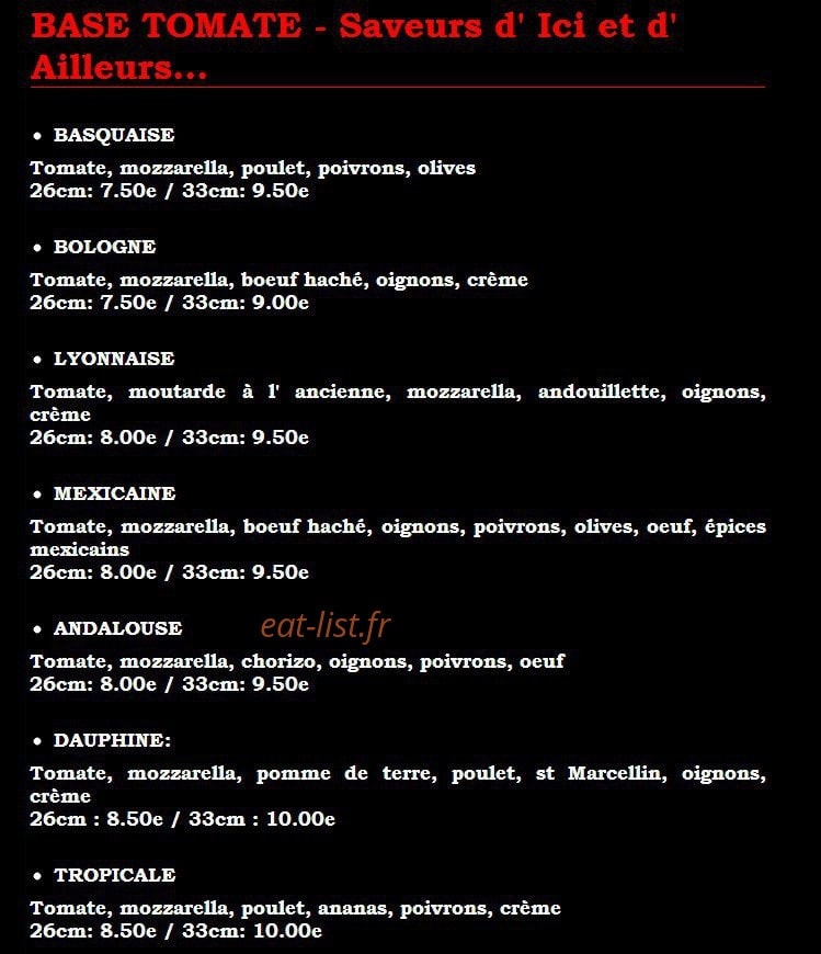 Pizza Calypso — carte page 3