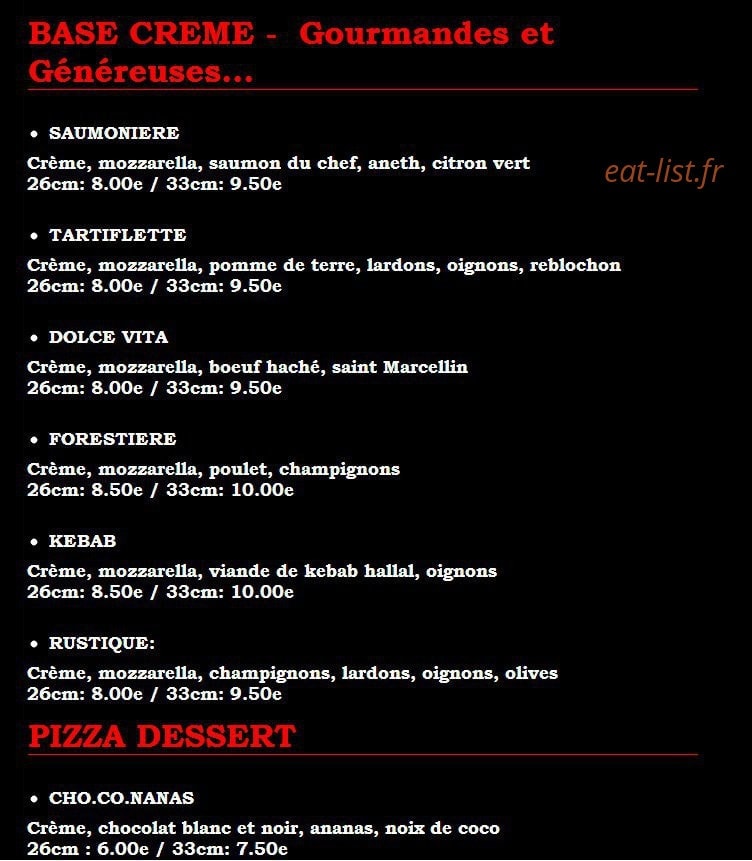 Pizza Calypso — carte page 4