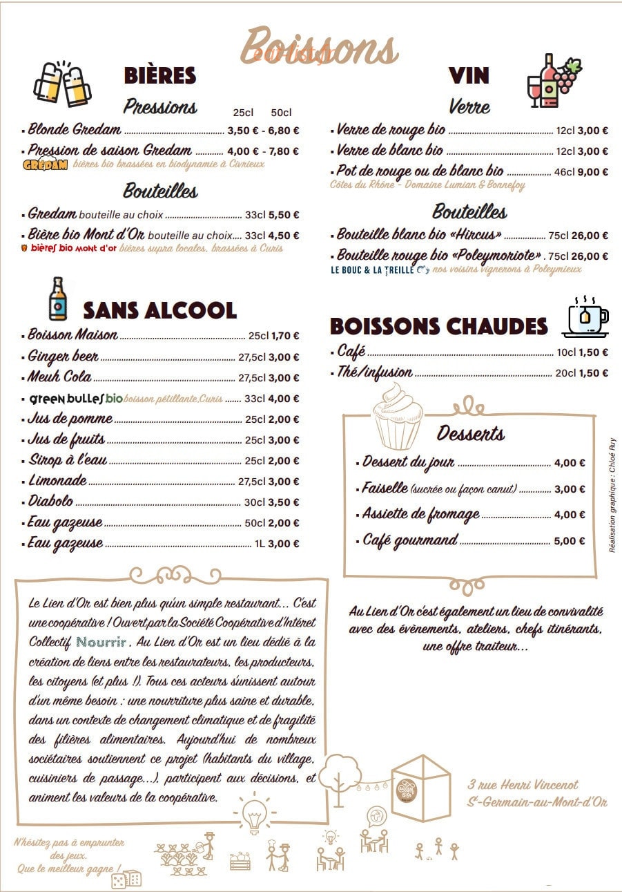 Au Lien d'Or — carte page 2