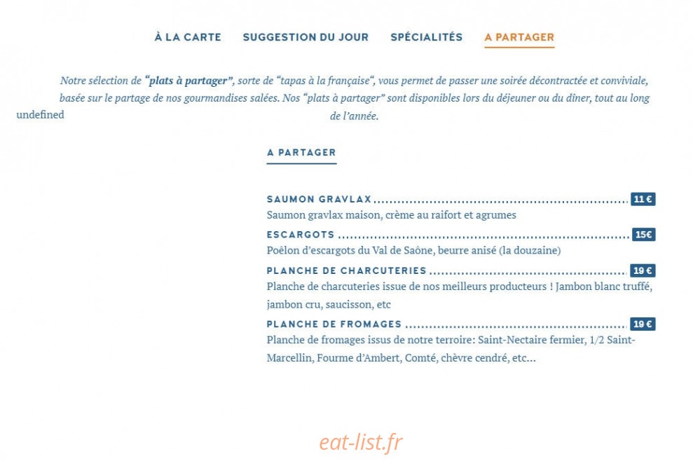 L'Auberge du Tabagnon — carte page 3