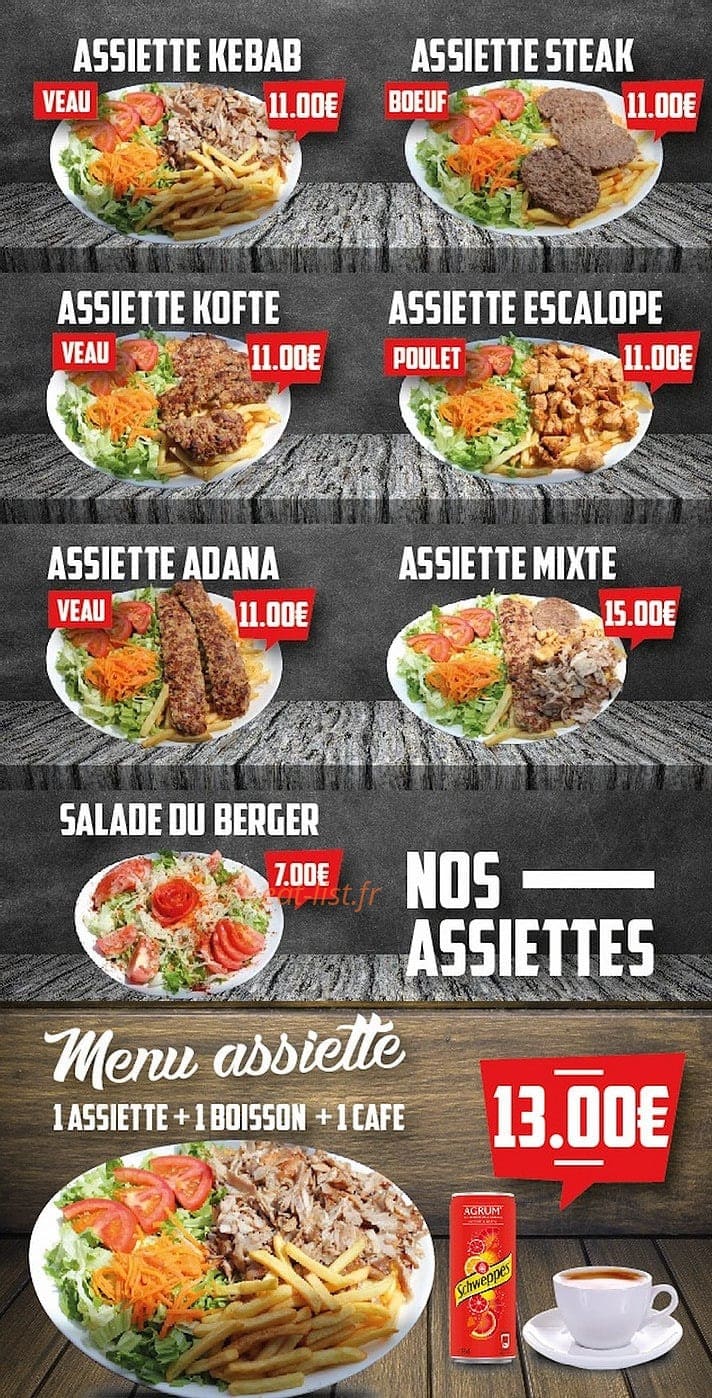 Chassieu Kebab — carte page 1