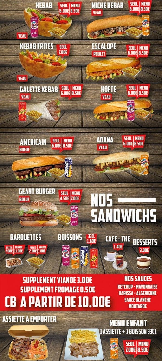 Chassieu Kebab — carte page 2