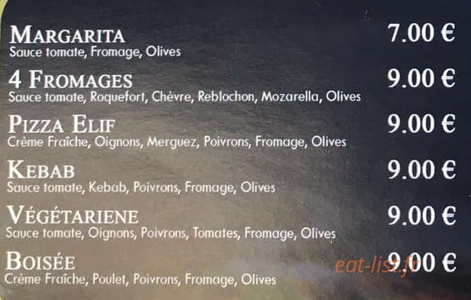Elif restaurant — carte page 5