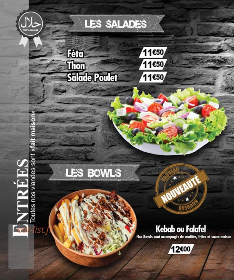 Familial Kebab — carte page 1