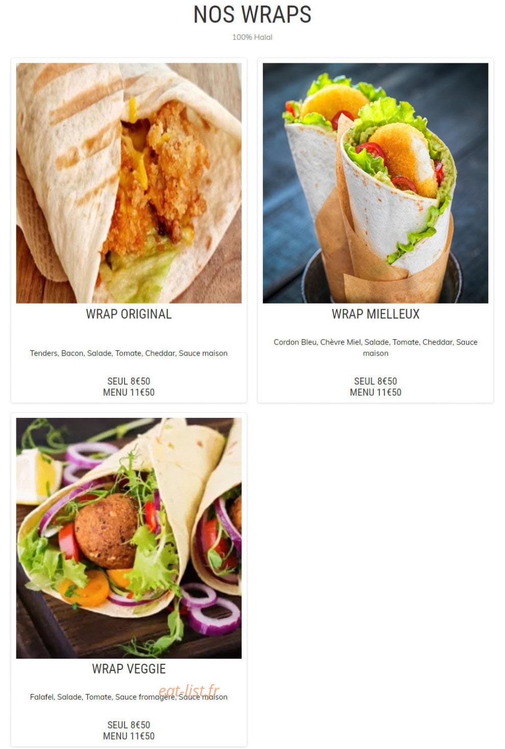 Familial Tacos — carte page 4