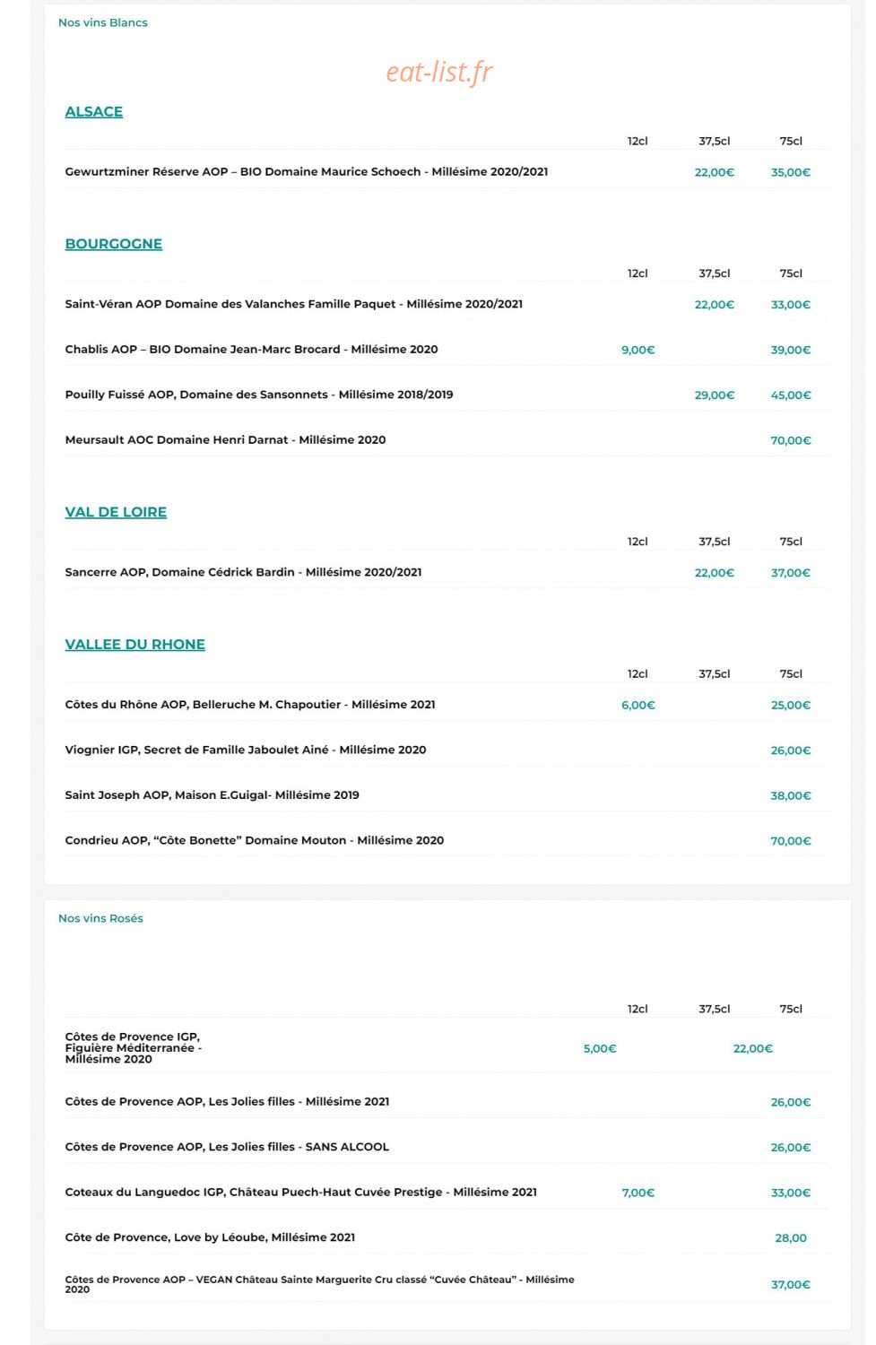 La Brasserie Flow — carte page 9
