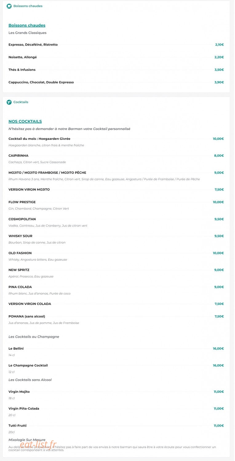 La Brasserie Flow — carte page 7
