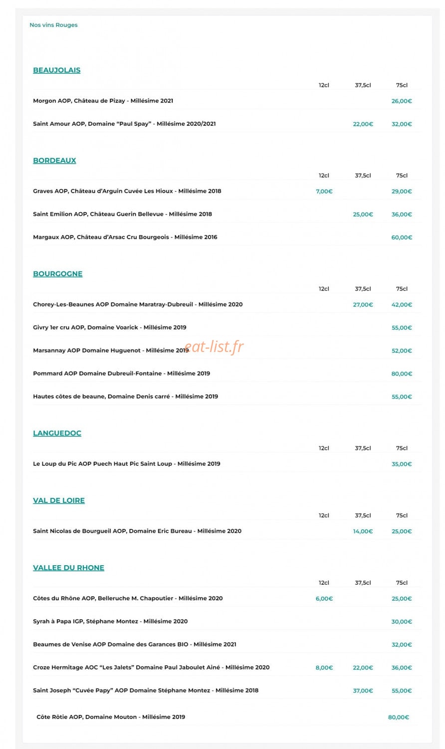 La Brasserie Flow — carte page 8