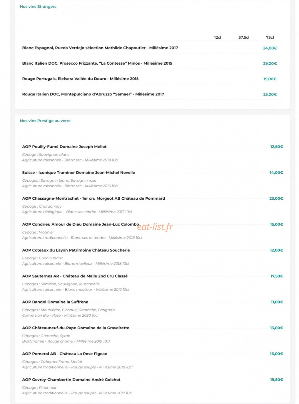 La Brasserie Flow — carte page 10