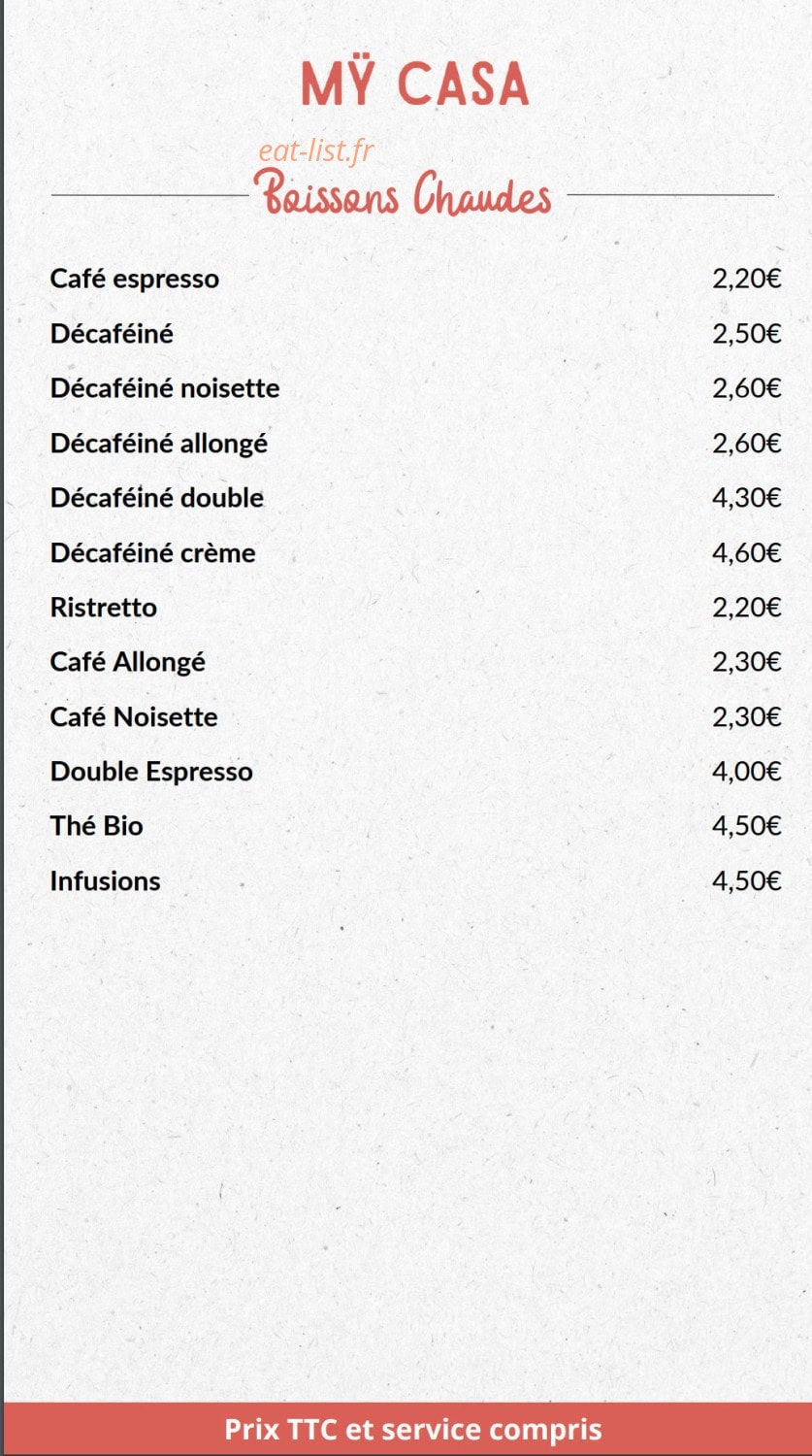 Mÿ Casa — carte page 14