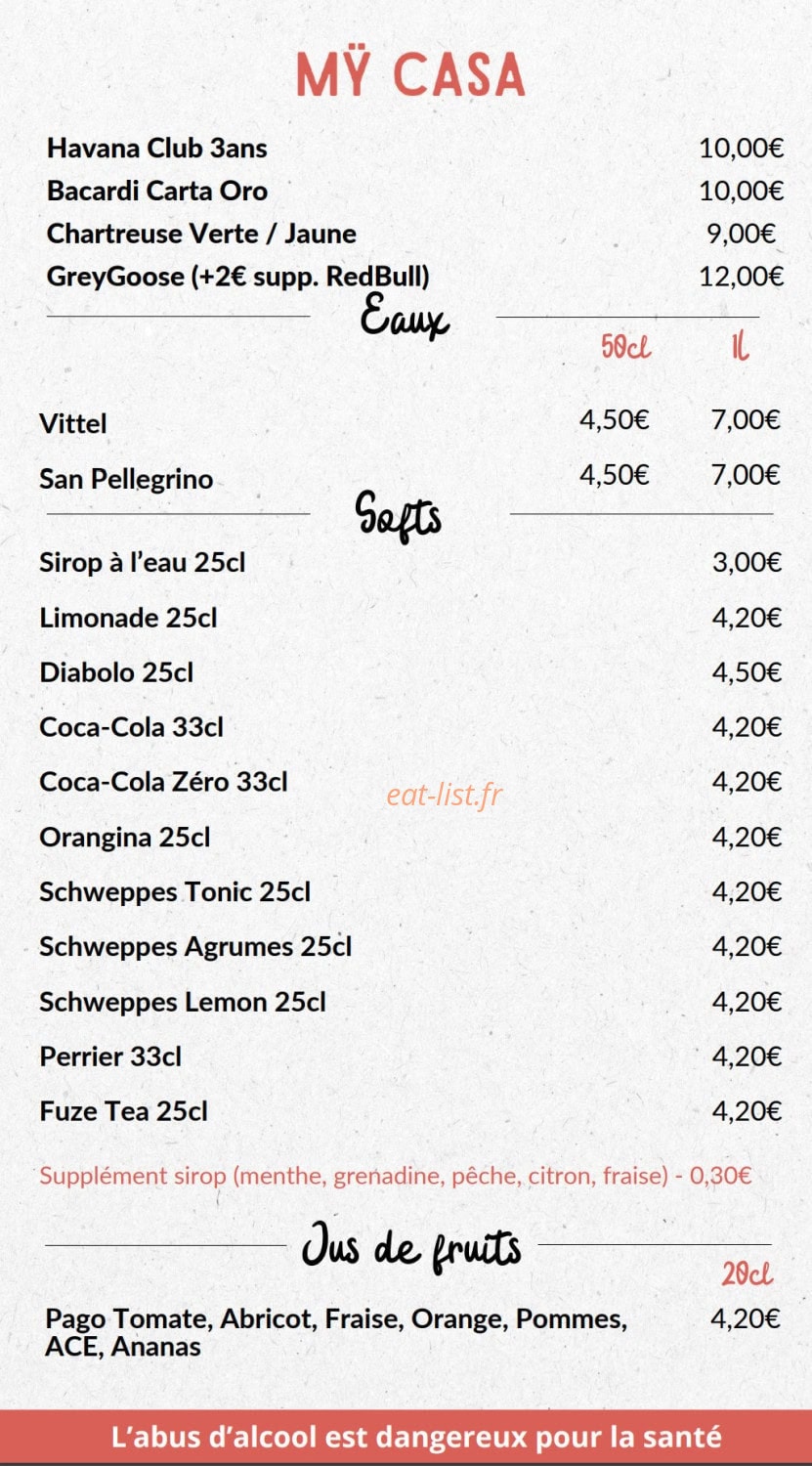 Mÿ Casa — carte page 8