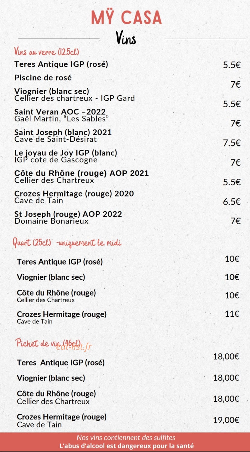 Mÿ Casa — carte page 9