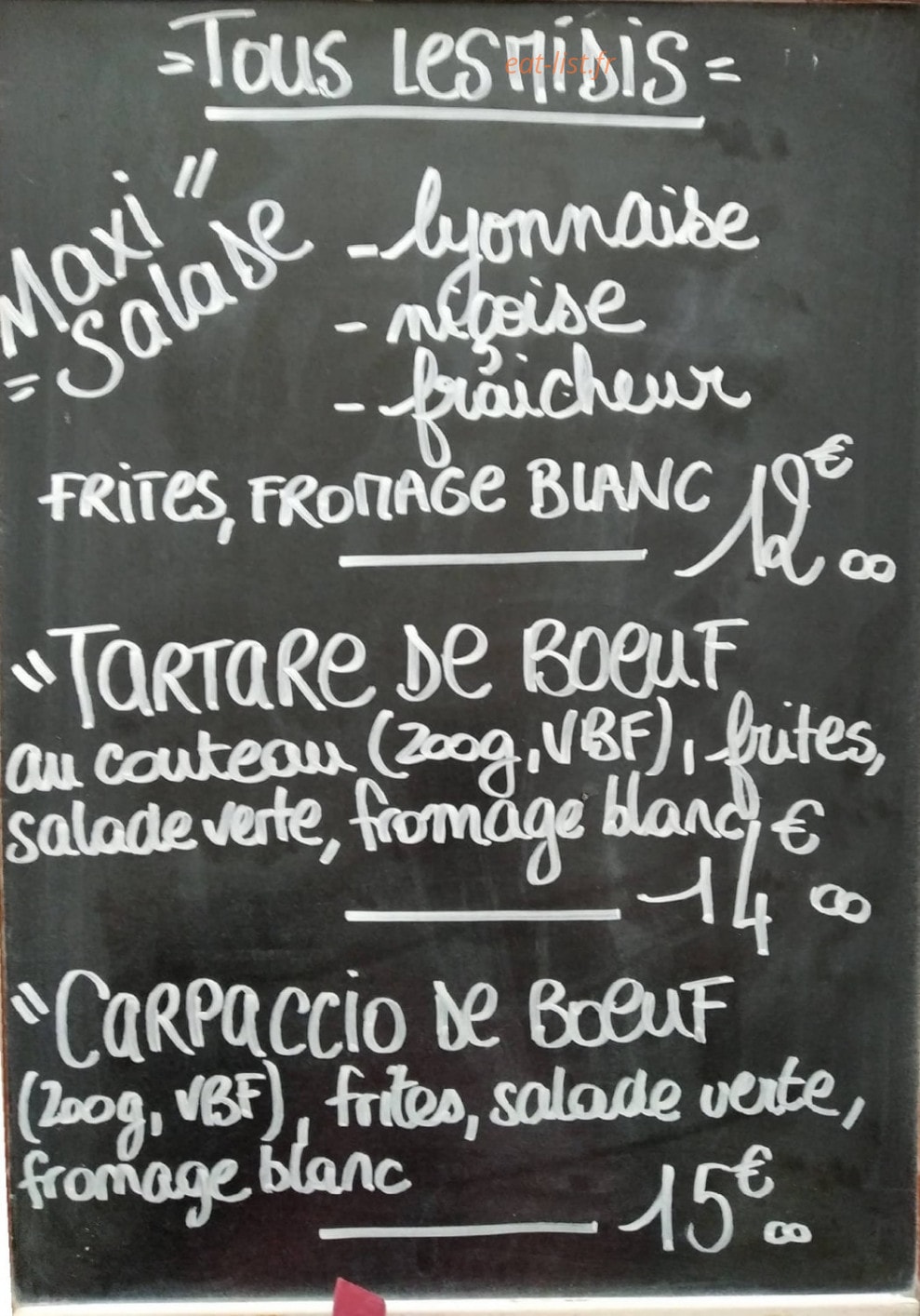 O P'tit Bonheur — carte page 1