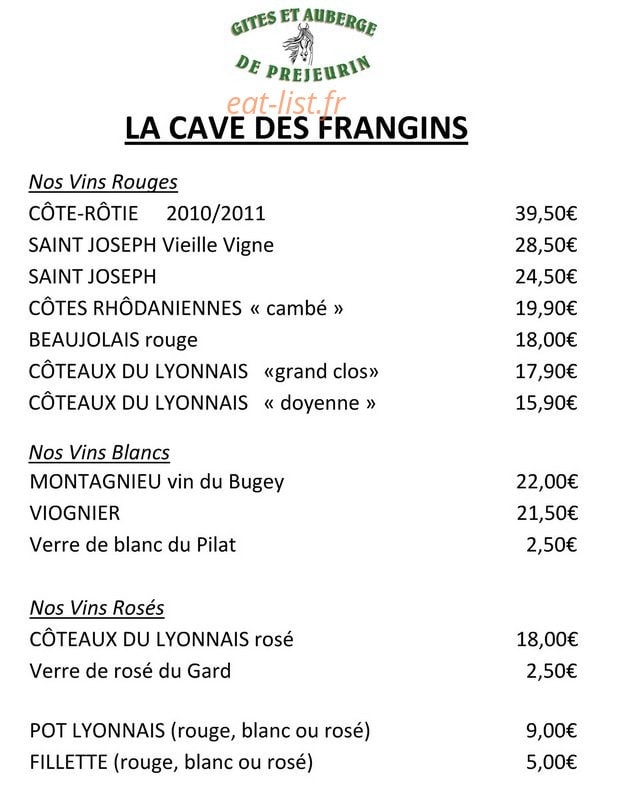 Gites auberge de Prejeurin — carte page 7