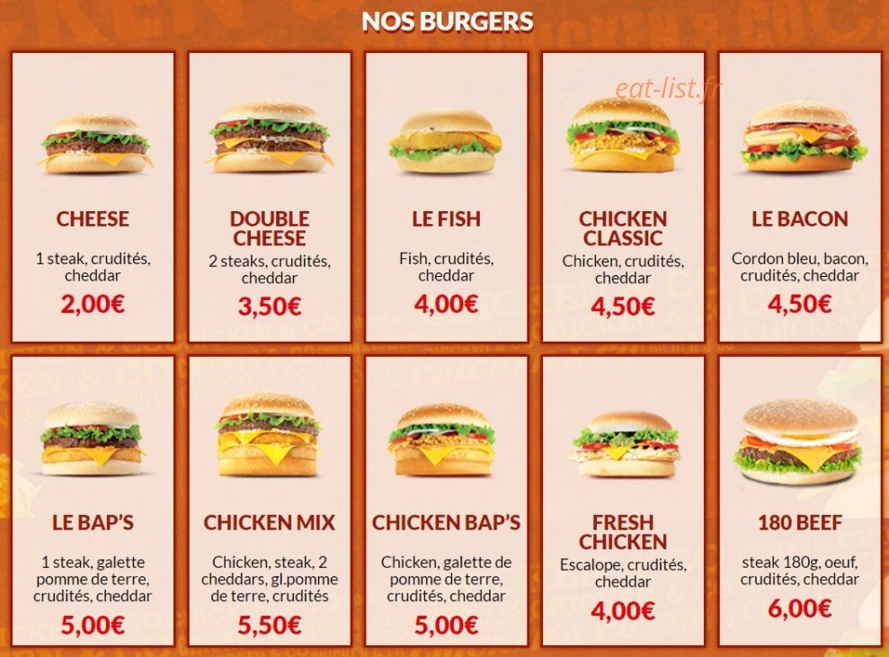 Chicken & co — carte page 2