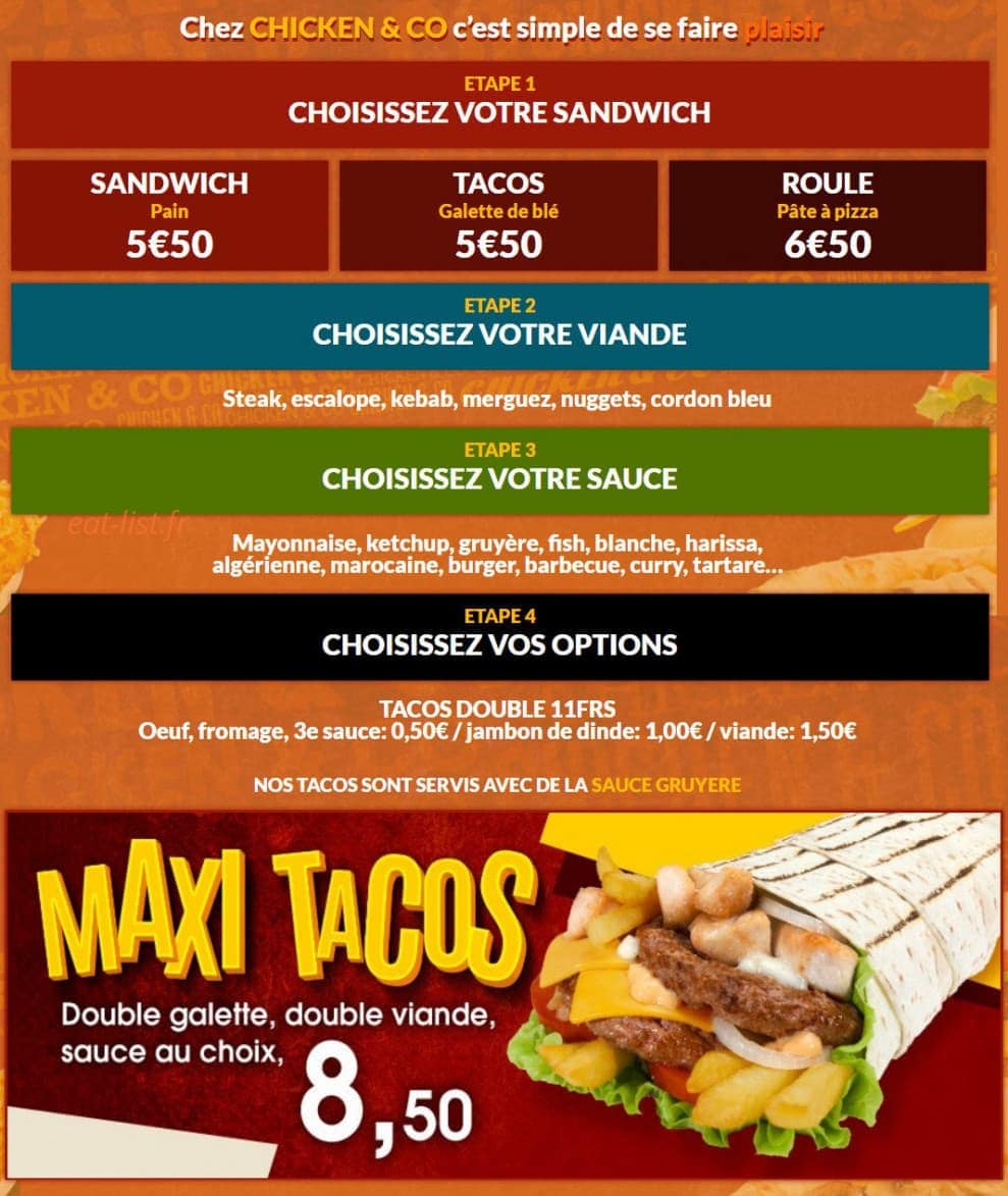 Chicken & co — carte page 3