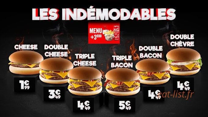 King Giga Burger — carte page 1