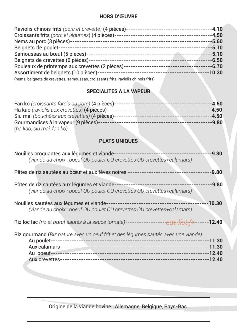 Le Lotus de Chine — carte page 4