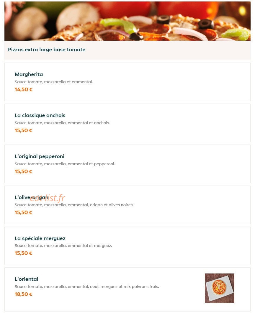 Pizza box — carte page 8
