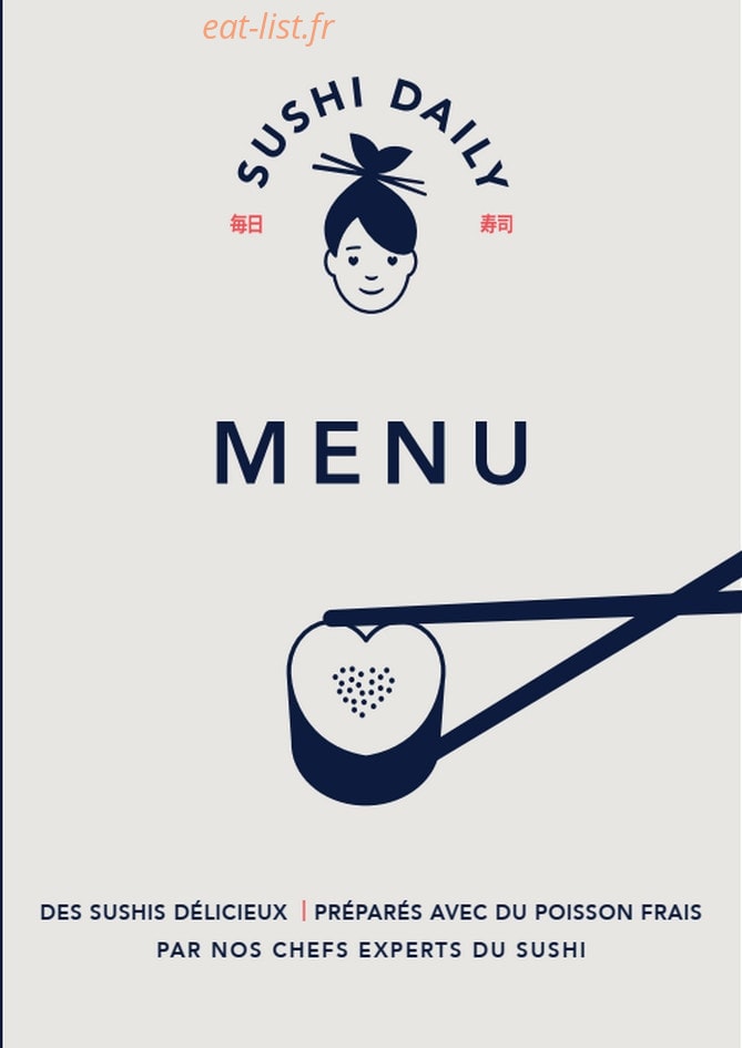 Sushi Daily — carte page 1