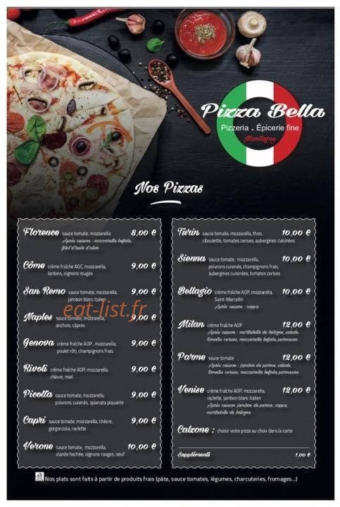 Pizza Bella à Montagny - menu et photos