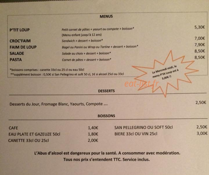 Croc'Faim — carte page 2