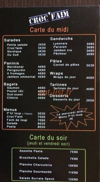 Croc'Faim — carte page 4