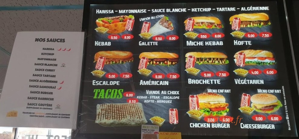 Kebab à l'etage — carte page 3