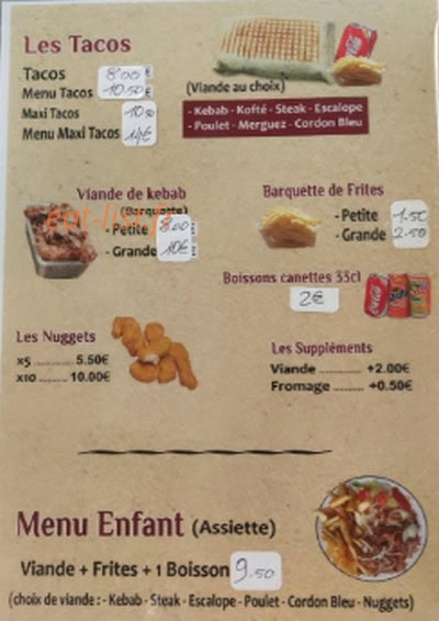 Kebab à l'etage — carte page 2