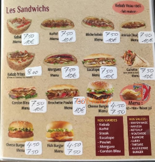 Kebab à l'etage — carte page 4