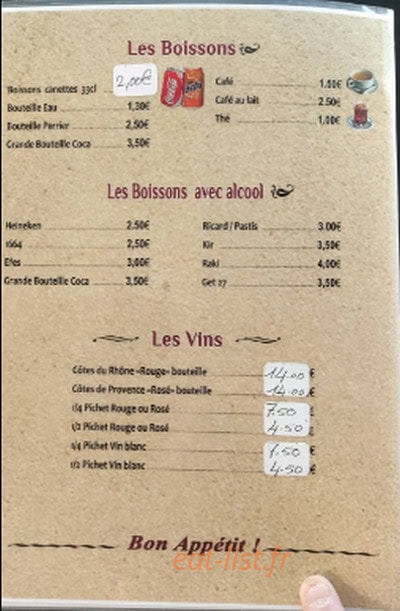 Kebab à l'etage — carte page 5