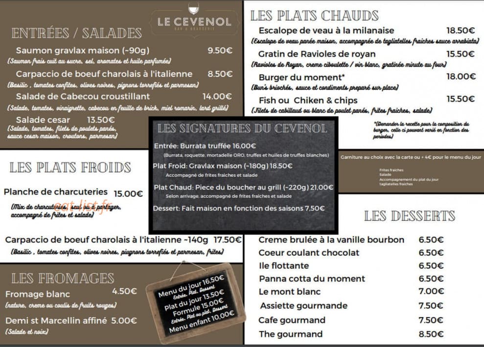 Le Cevenol — carte page 1