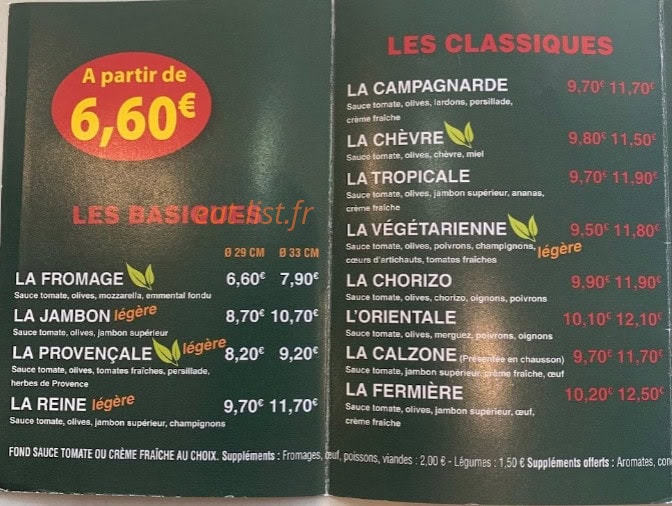 Le Kiosque à Pizzas à Saint Bonnet De Mure - menu et photos