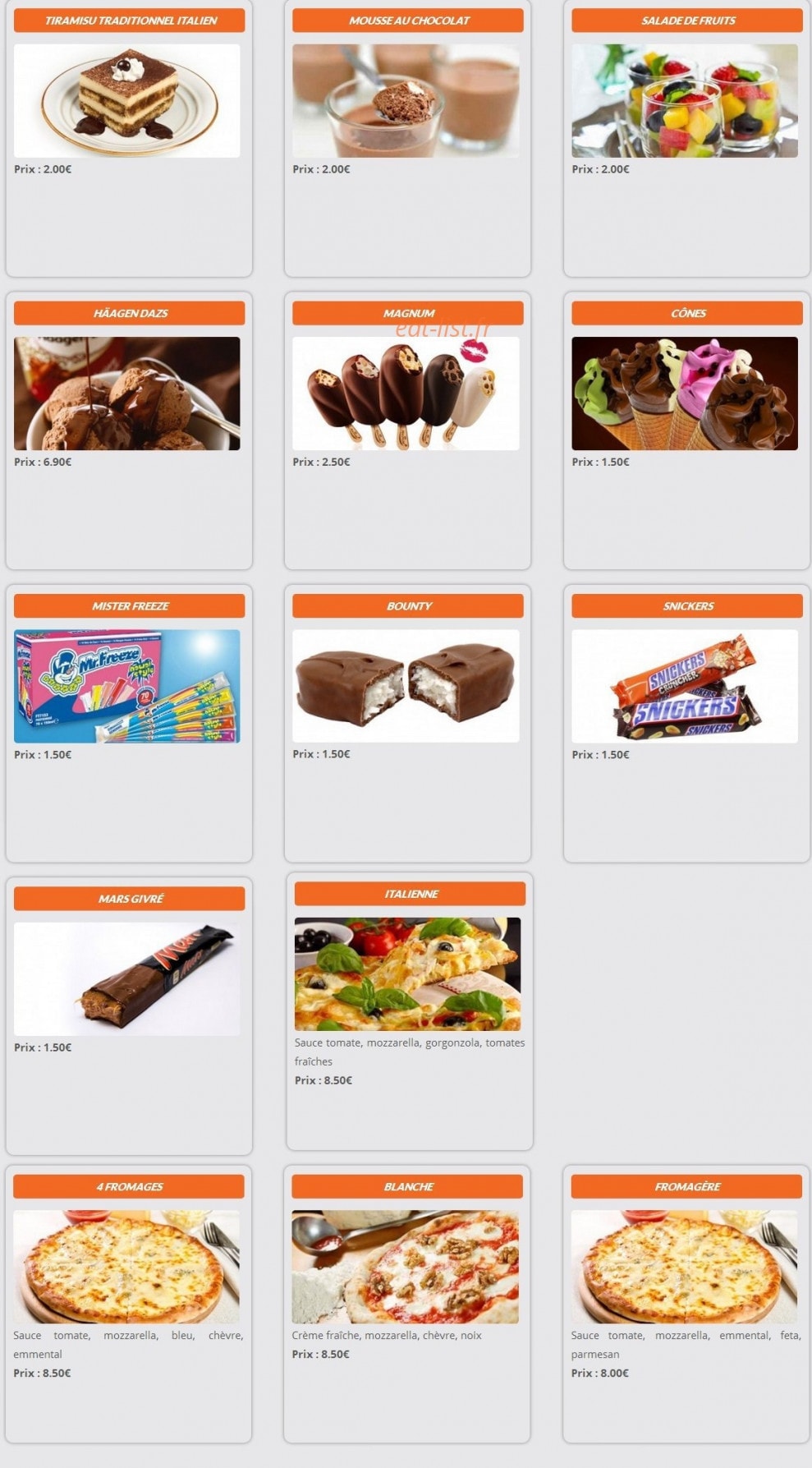 Planet Pizz' — carte page 3