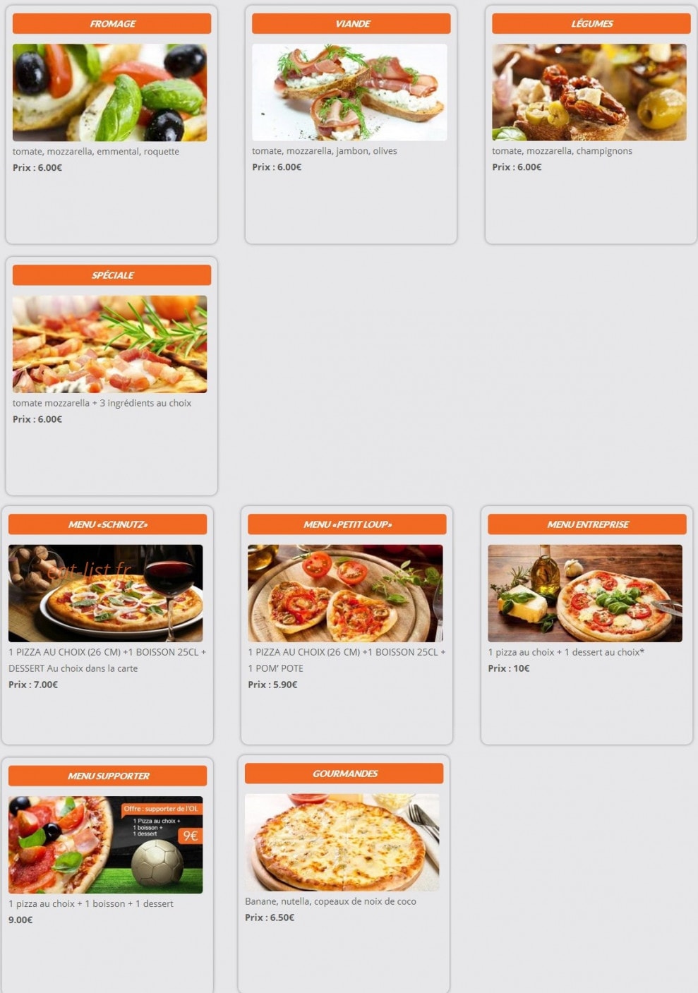 Planet Pizz' — carte page 4