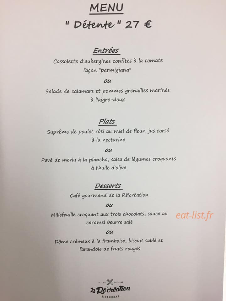 La Ré'création — carte page 2