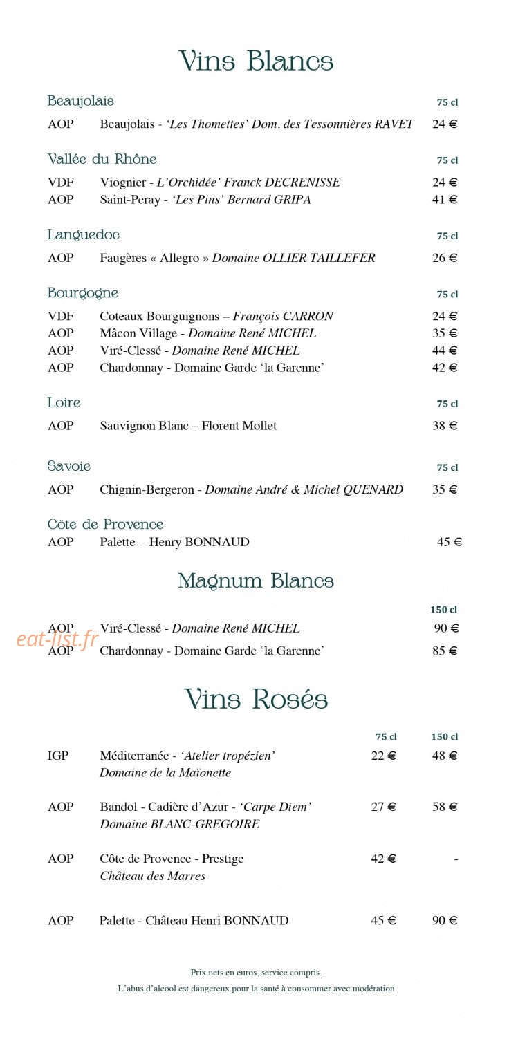 Chez Jostel — carte page 4