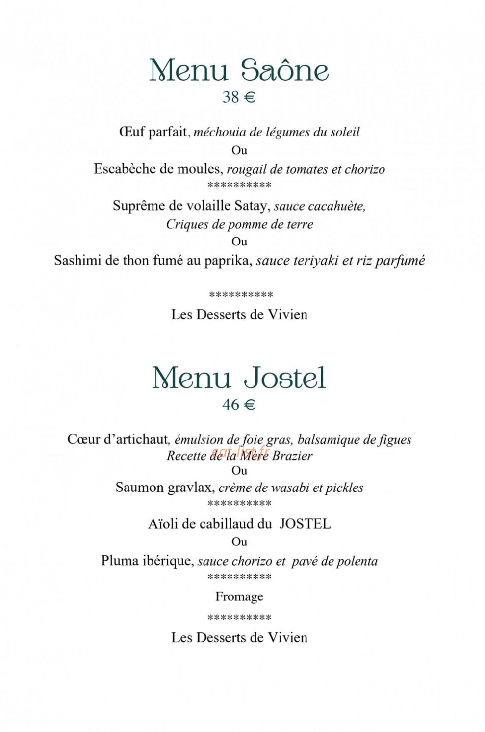 Chez Jostel — carte page 6
