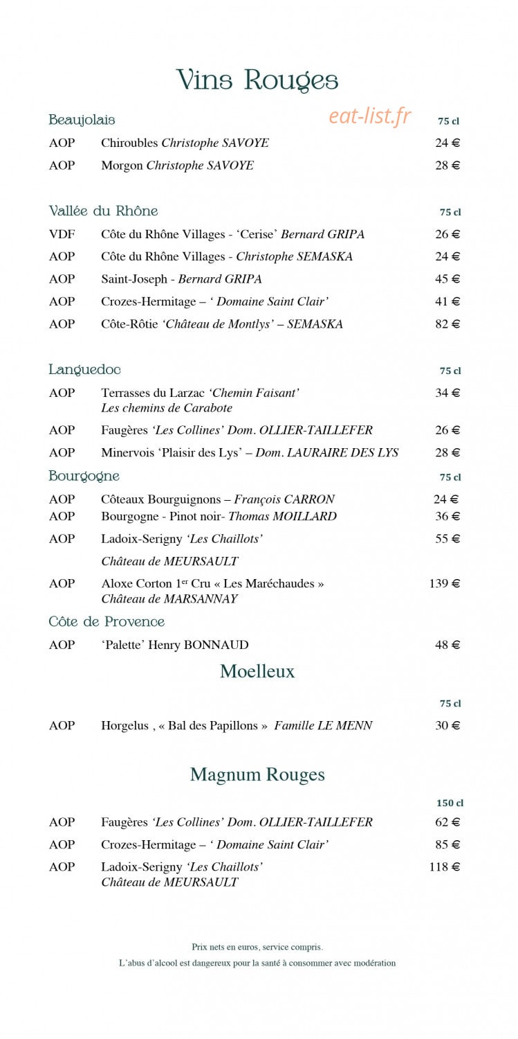 Chez Jostel — carte page 5