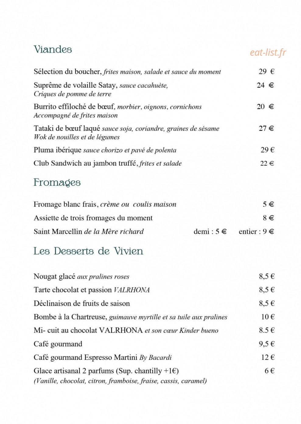 Chez Jostel — carte page 2