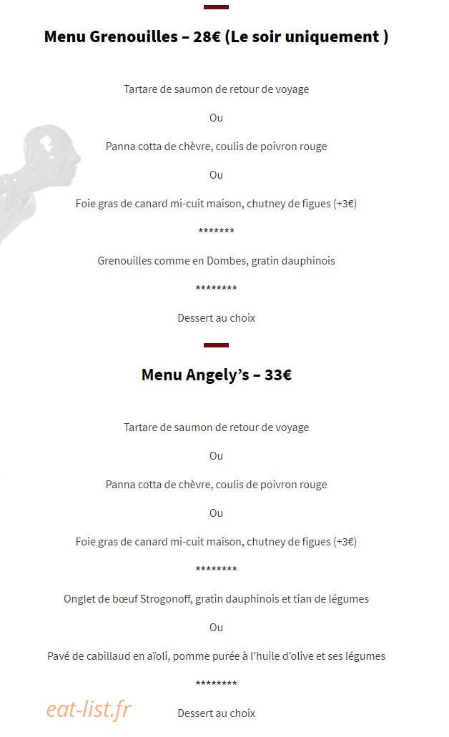 Angely's — carte page 1