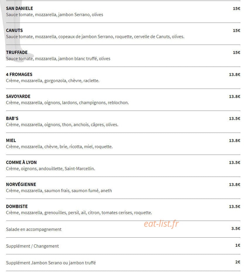 Angely's — carte page 8