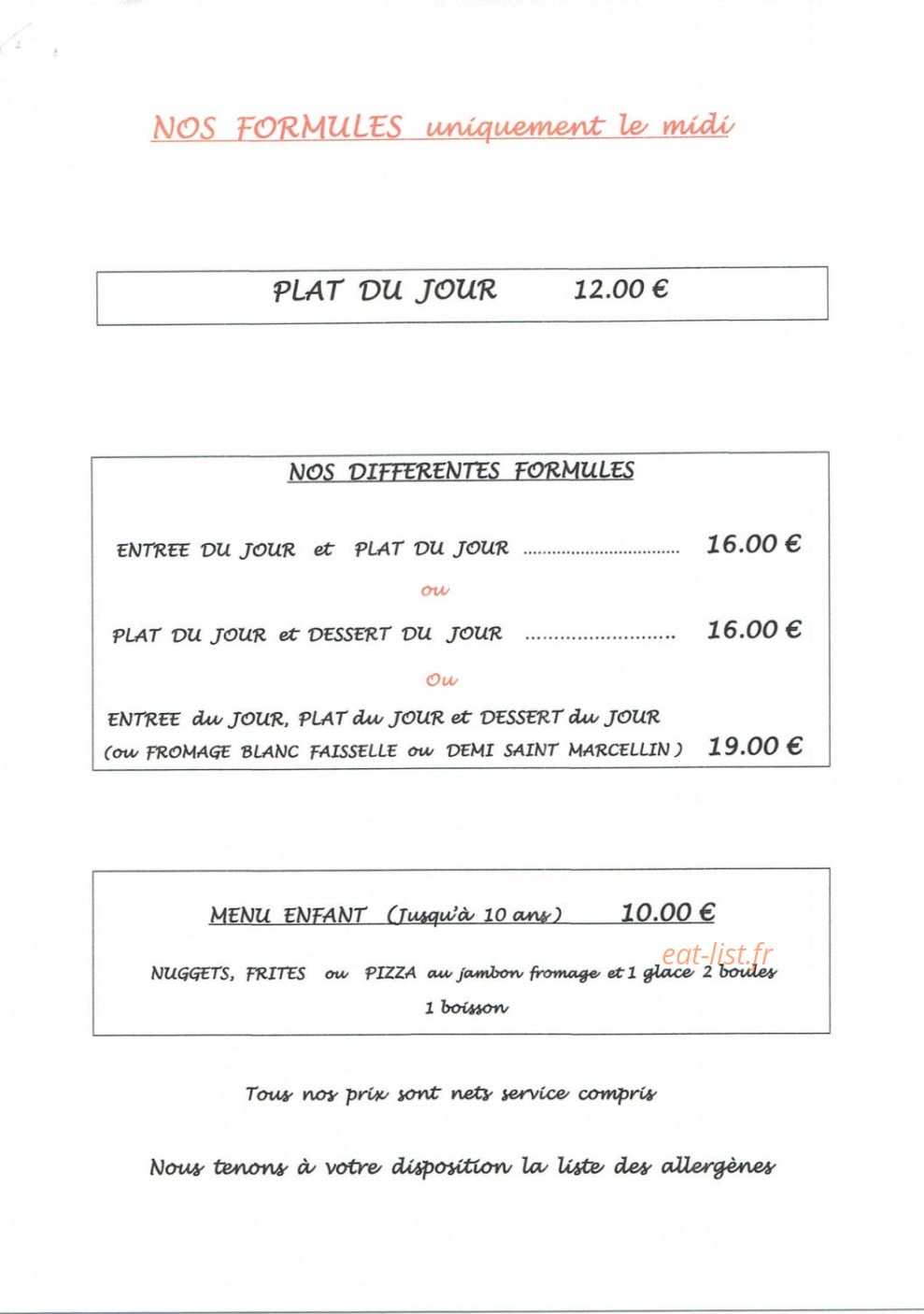 Gourmet de Genas — carte page 2