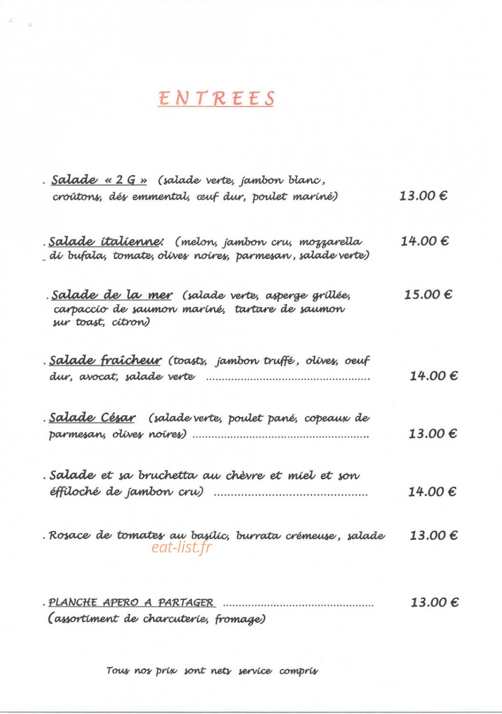 Gourmet de Genas — carte page 3