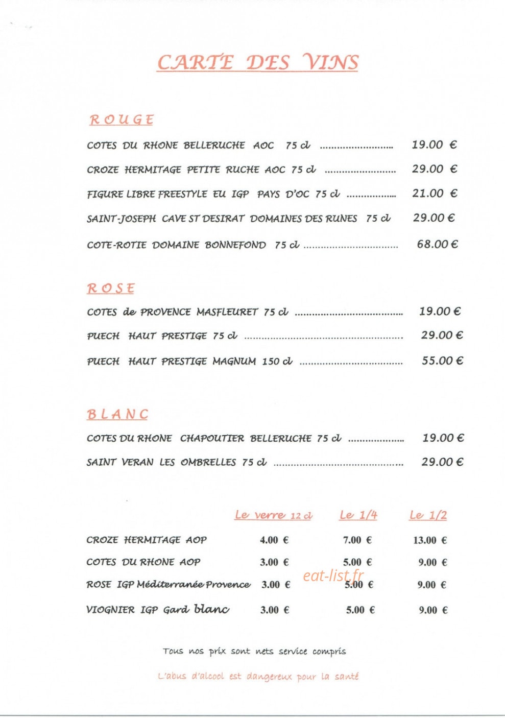 Gourmet de Genas — carte page 8