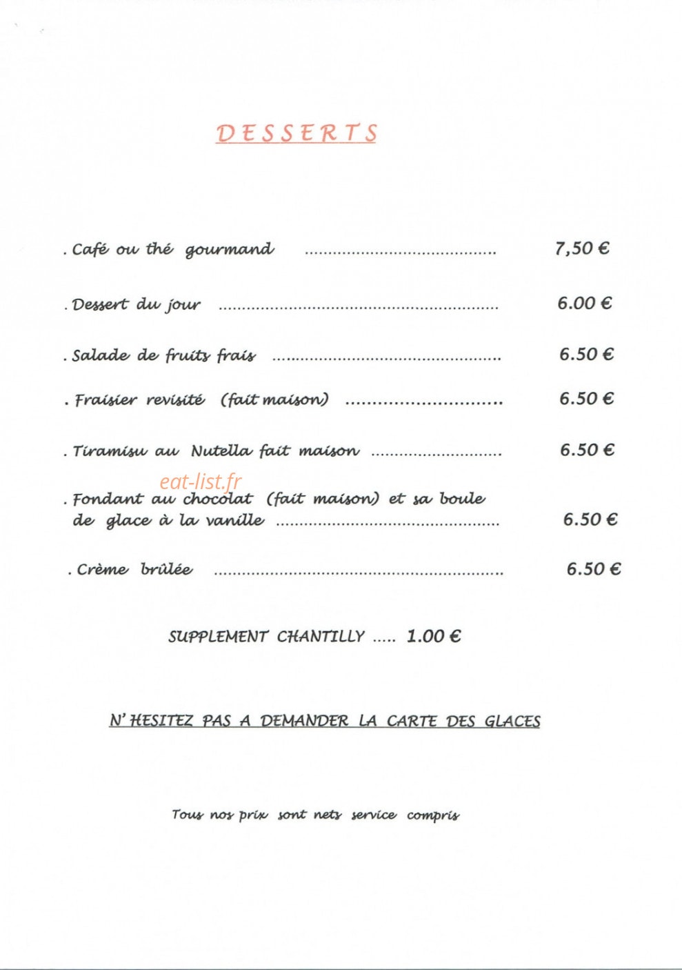 Gourmet de Genas — carte page 7
