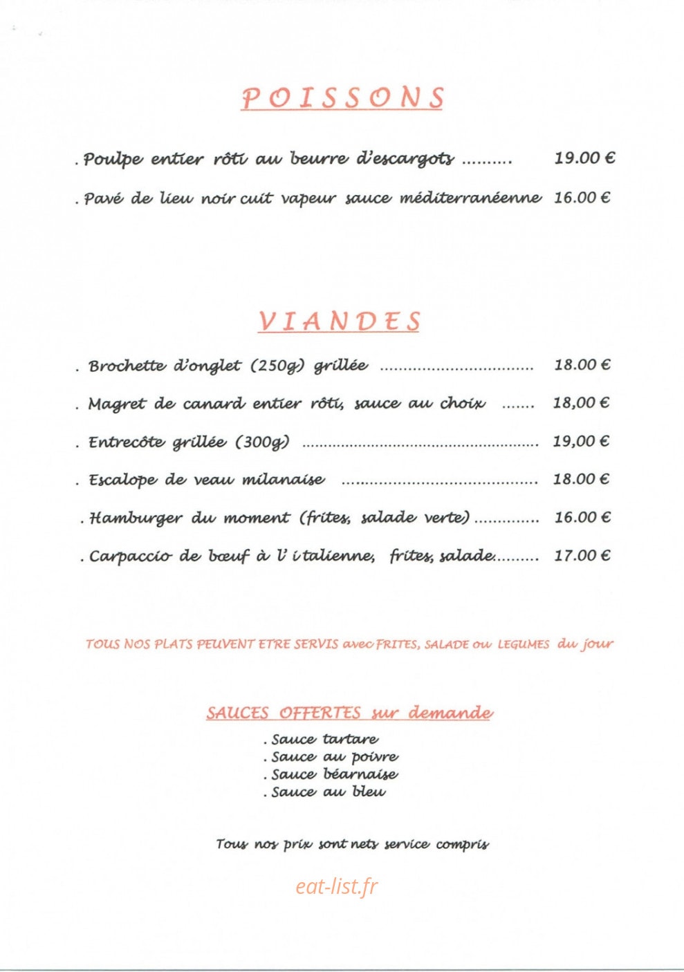 Gourmet de Genas — carte page 4