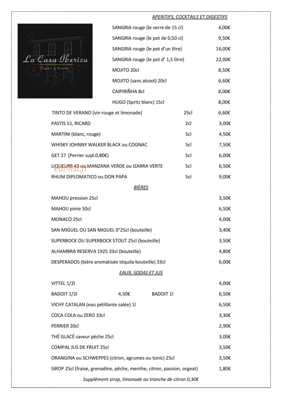La Casa Iberica — carte page 2