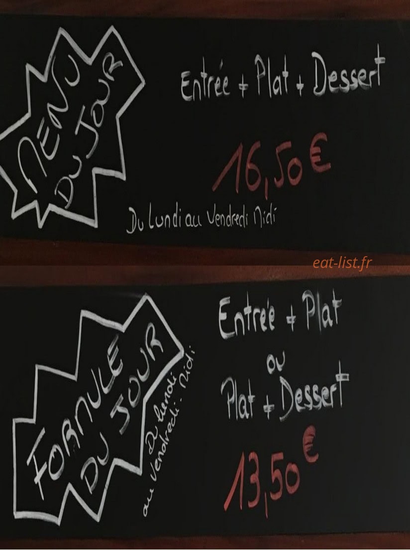Le Bistrot — carte page 1