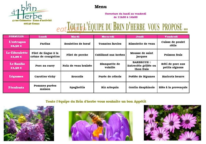 Le Brin d'Herbe — carte page 1